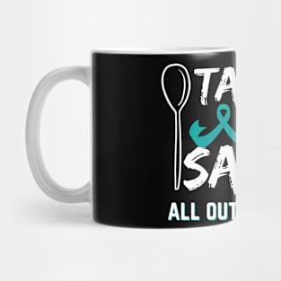 Tachy Salty All Out Of Spoons Pots Awareness Mug